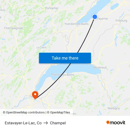Estavayer-Le-Lac, Co to Champel map