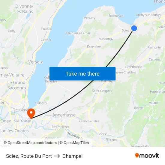 Sciez, Route Du Port to Champel map