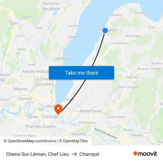 Chens-Sur-Léman, Chef Lieu to Champel map