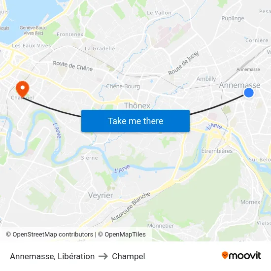 Annemasse, Annexion to Champel map