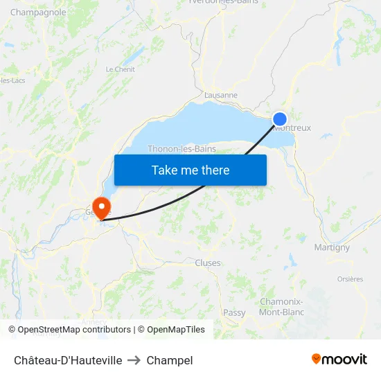 Château-D'Hauteville to Champel map