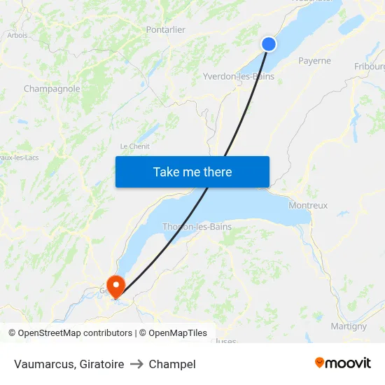 Vaumarcus, Giratoire to Champel map