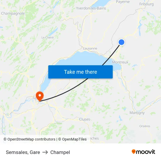 Semsales, Gare to Champel map