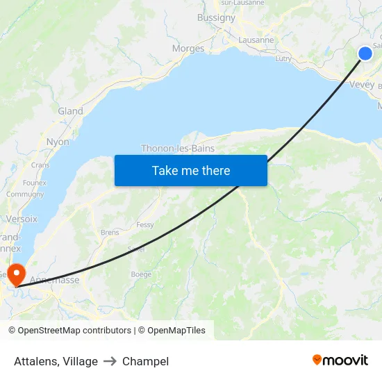 Attalens, Village to Champel map