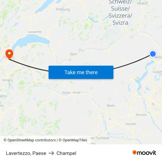 Lavertezzo, Paese to Champel map