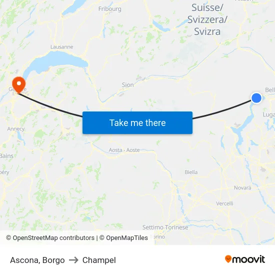 Ascona, Borgo to Champel map