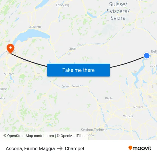 Ascona, Fiume Maggia to Champel map