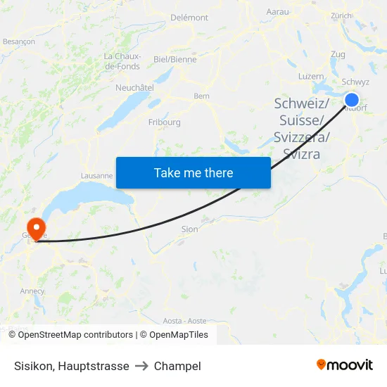 Sisikon, Hauptstrasse to Champel map
