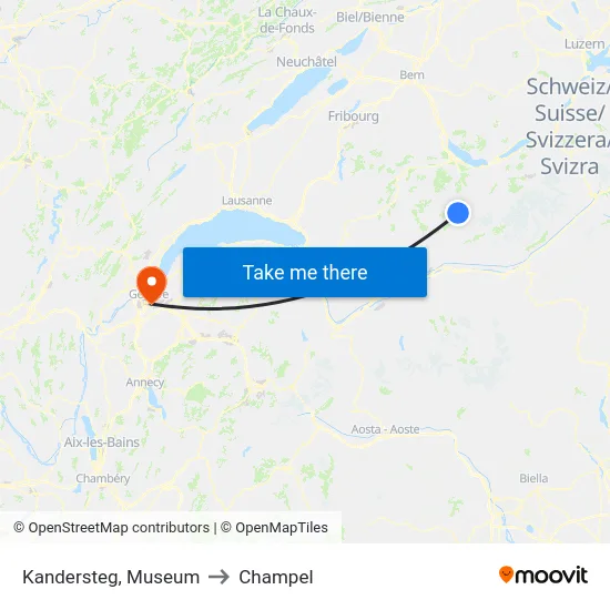 Kandersteg, Museum to Champel map