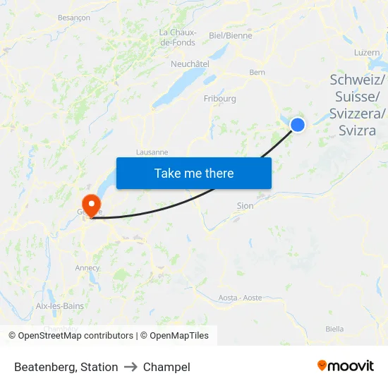 Beatenberg, Station to Champel map