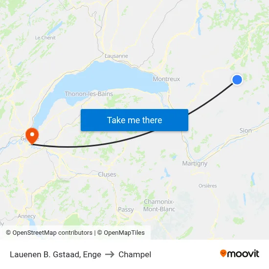 Lauenen B. Gstaad, Enge to Champel map
