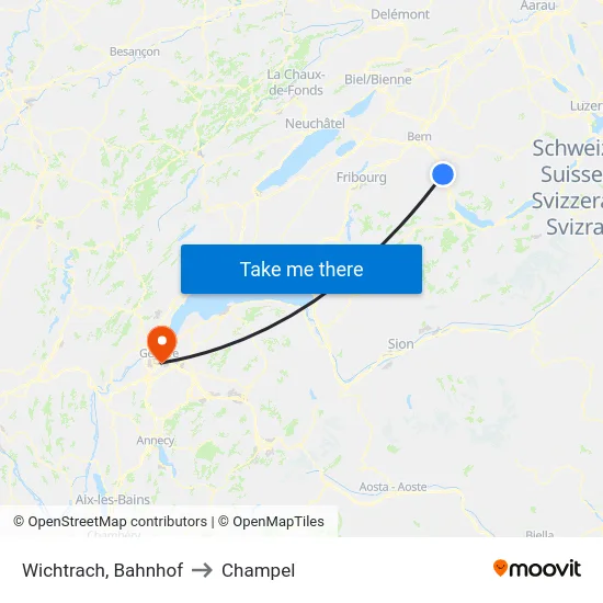 Wichtrach, Bahnhof to Champel map