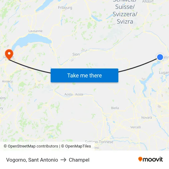 Vogorno, Sant Antonio to Champel map