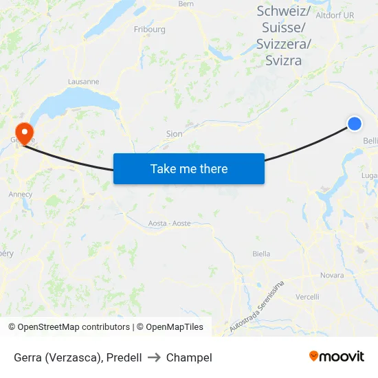 Gerra (Verzasca), Predell to Champel map