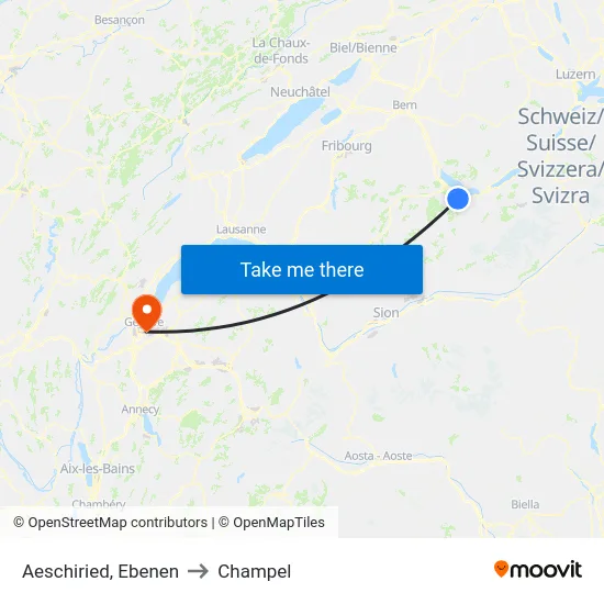 Aeschiried, Ebenen to Champel map