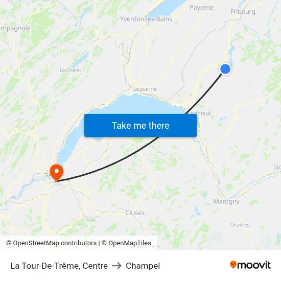 La Tour-De-Trême, Centre to Champel map