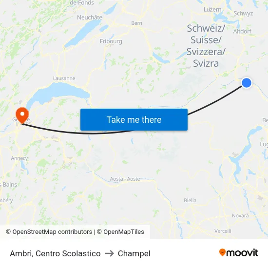 Ambrì, Centro Scolastico to Champel map