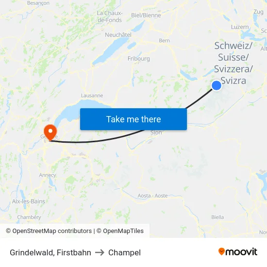 Grindelwald, Firstbahn to Champel map