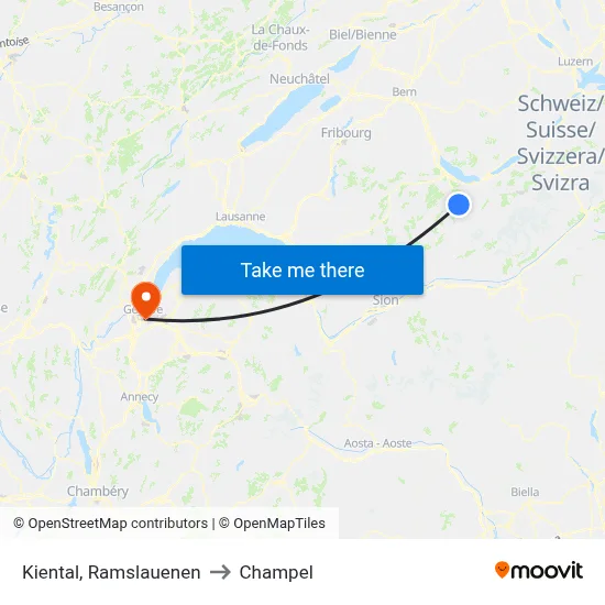 Kiental, Ramslauenen to Champel map
