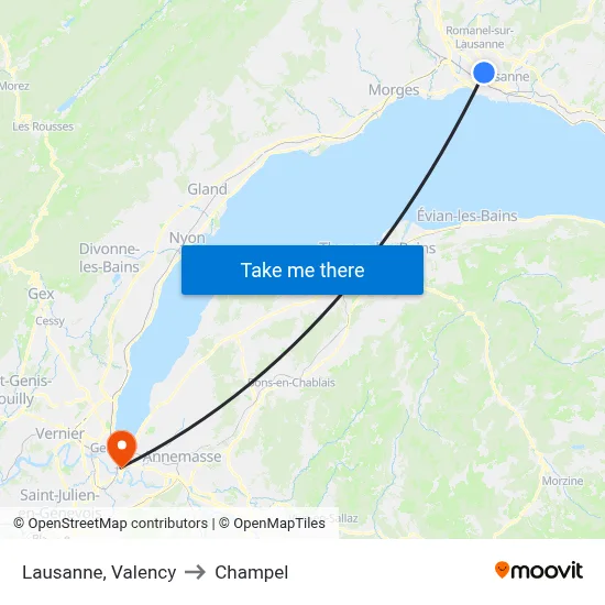 Lausanne, Valency to Champel map