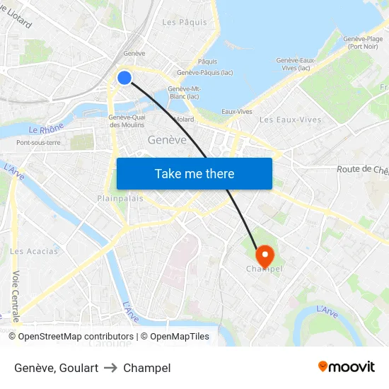 Genève, Goulart to Champel map