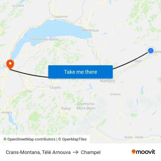 Crans-Montana, Télé Arnouva to Champel map