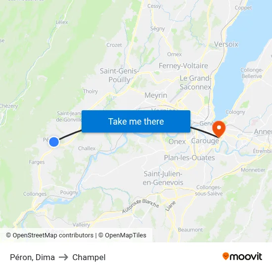 Péron, Dima to Champel map
