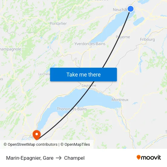 Marin-Epagnier, Gare to Champel map