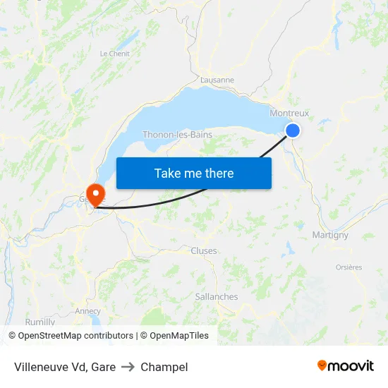 Villeneuve Vd, Gare to Champel map