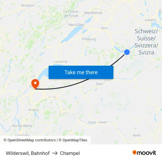 Wilderswil, Rosshag to Champel map