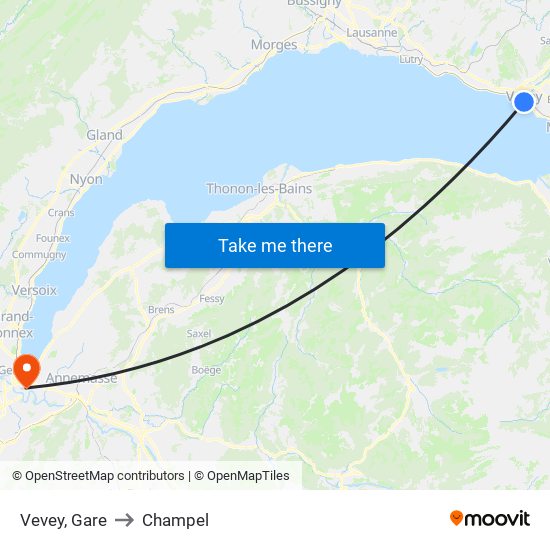 Vevey, Gare to Champel map