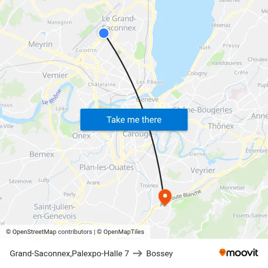 Grand-Saconnex,Palexpo-Halle 7 to Bossey map