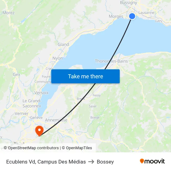 Ecublens Vd, Campus Des Médias to Bossey map