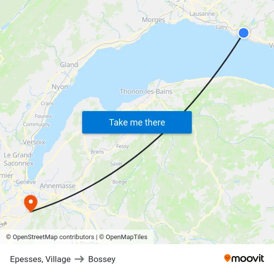 Epesses, Village to Bossey map