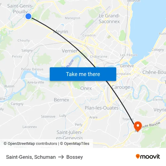 Saint-Genis, Schuman to Bossey map