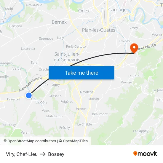 Viry, Chef-Lieu to Bossey map