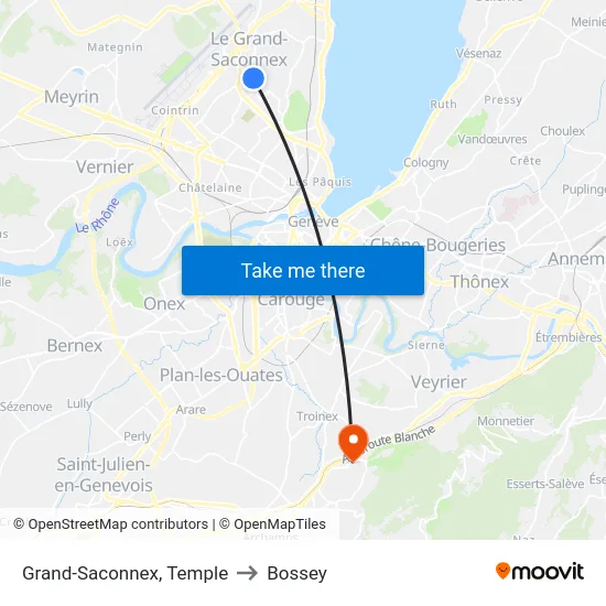 Grand-Saconnex, Temple to Bossey map