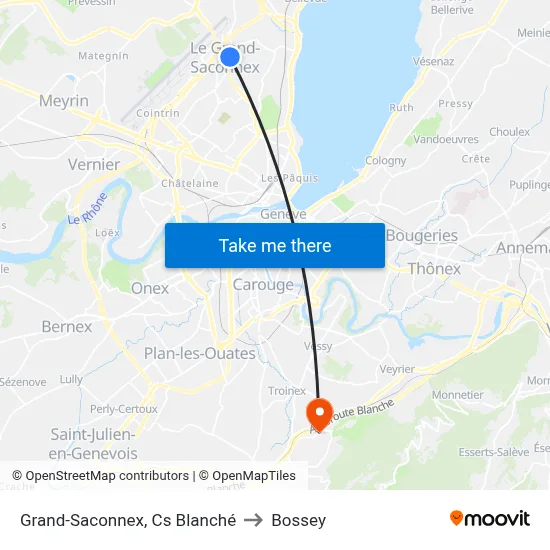 Grand-Saconnex, Cs Blanché to Bossey map