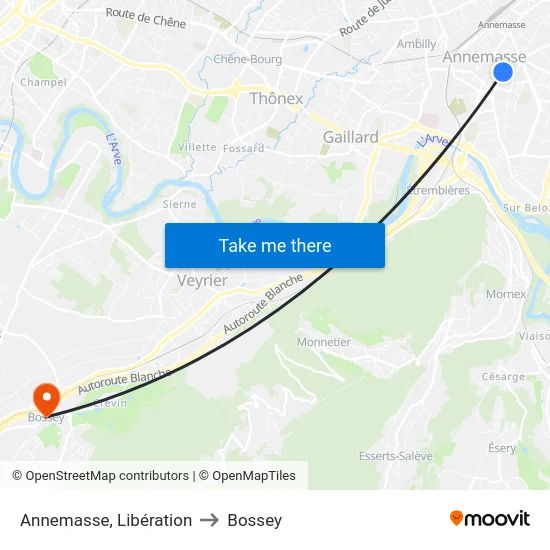 Annemasse, Annexion to Bossey map