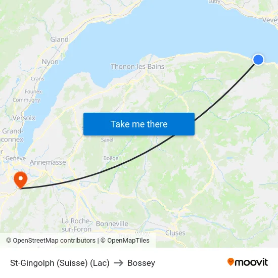 St-Gingolph (Suisse) (Lac) to Bossey map