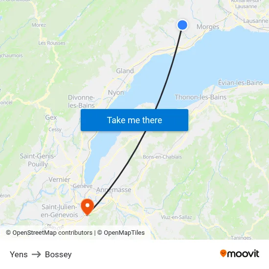 Yens to Bossey map