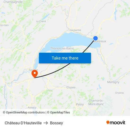 Château-D'Hauteville to Bossey map