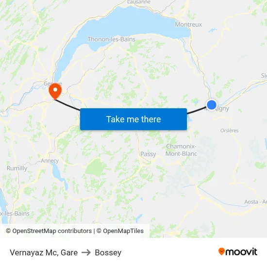 Vernayaz Mc, Gare to Bossey map