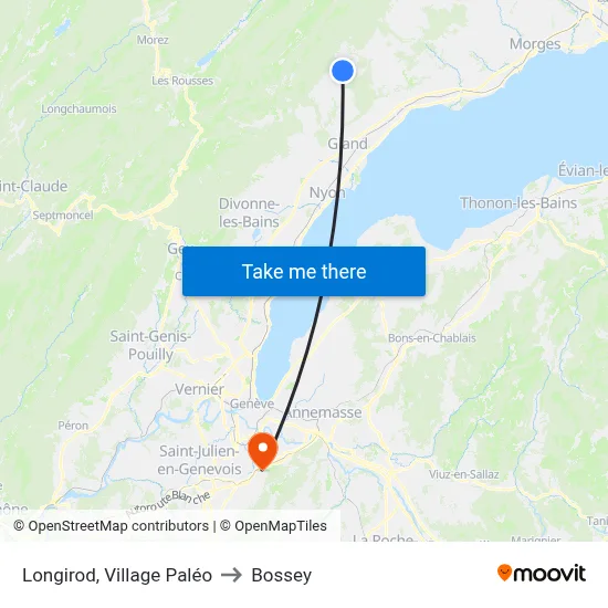 Longirod, Village Paléo to Bossey map