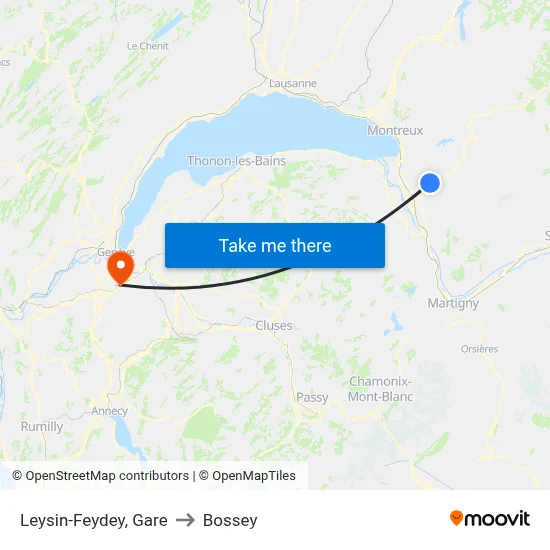Leysin-Feydey, Gare to Bossey map