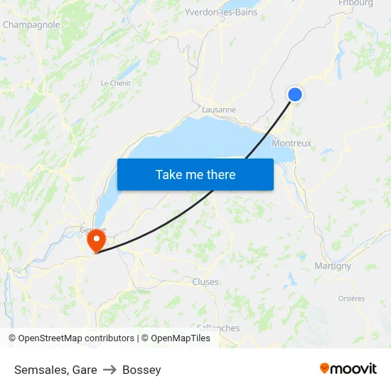 Semsales, Gare to Bossey map
