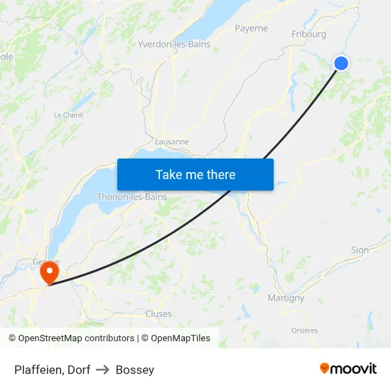 Plaffeien, Dorf to Bossey map