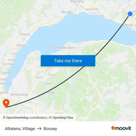 Attalens, Village to Bossey map