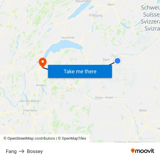 Fang to Bossey map