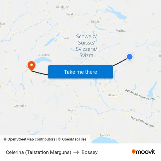 Celerina (Talstation Marguns) to Bossey map